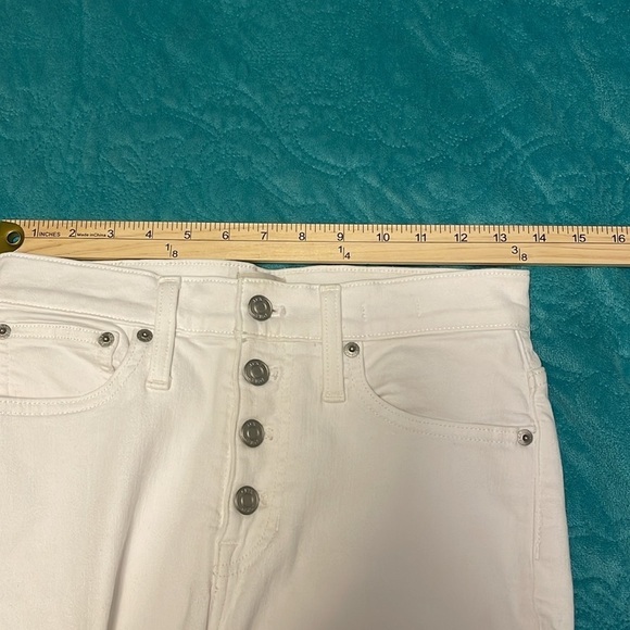 J Crew Button Fly High-rise Women’s Size 26 10” White Billie Demi Boot Crop Jean - Picture 12 of 12